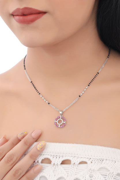 Buy 1 Get 1 Free - American Diamond silver plated Fancy Mangalsutra