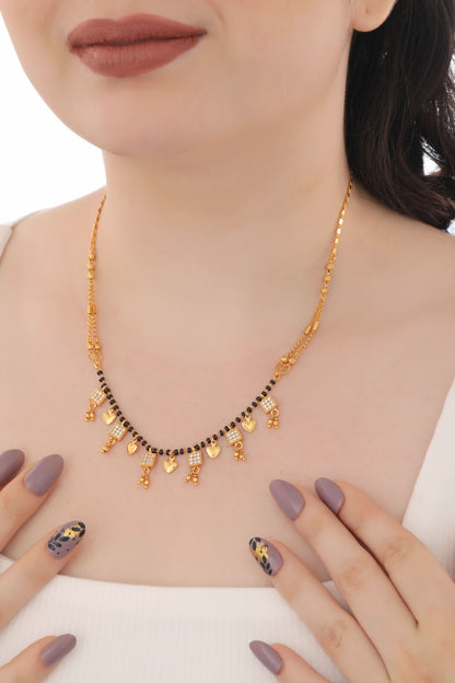 Buy 1 Get 1 Free - American Diamond High Gold Plated Hanging Mangalsutra