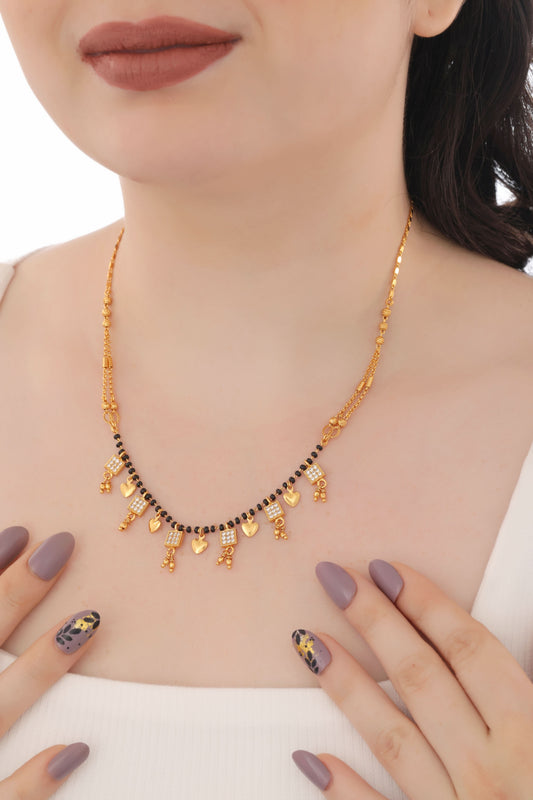 Buy 1 Get 1 Free - American Diamond High Gold Plated Hanging Mangalsutra