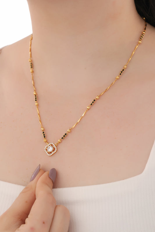 Buy 1 Get 1 Free - American Diamond High Gold Plated Hanging Fancy Mangalsutra