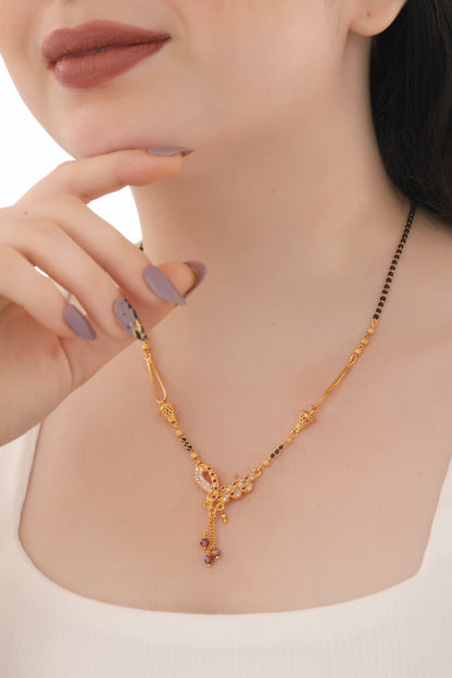 Buy 1 Get 1 Free - American Diamond High Gold Plated Hanging Fancy Mangalsutra