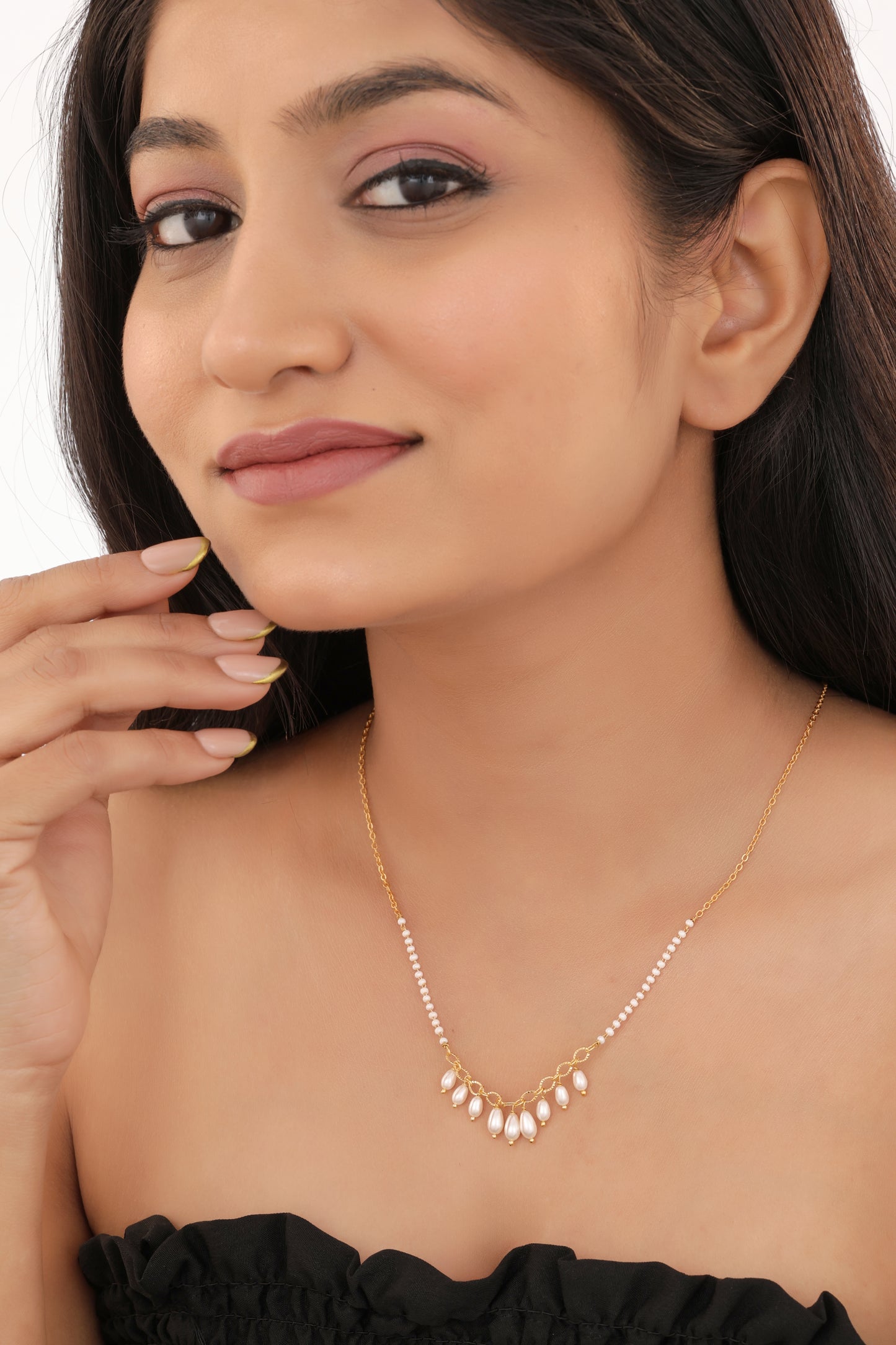 Pearl Cascade Drop Necklace