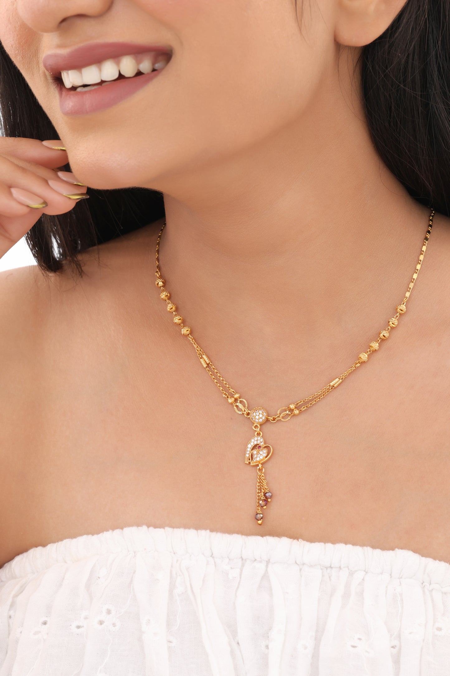 Buy 1 Get 1 Free - Heart Drop Dual Chain for Daily Wear Mangalsutra