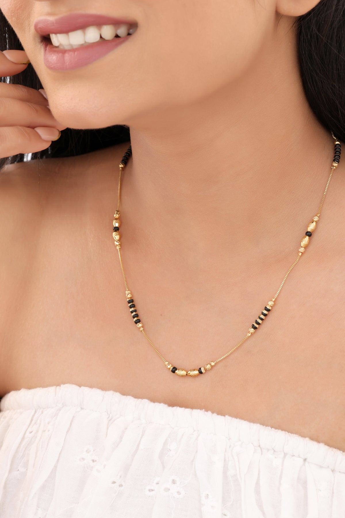 Buy 1 Get 1 Free - Minimal Black Bead Mangalsutra for Daily Wear - Mangalsutra - Belleza Jewels