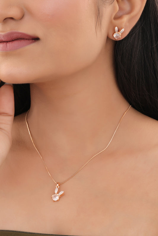 Leaf CZ Pendant Necklace