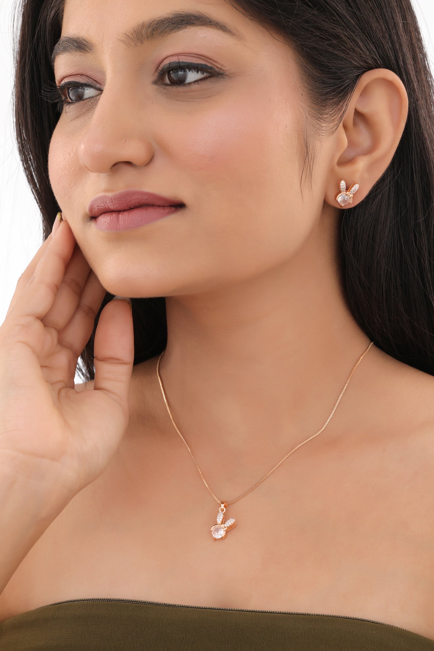 Leaf CZ Pendant Necklace