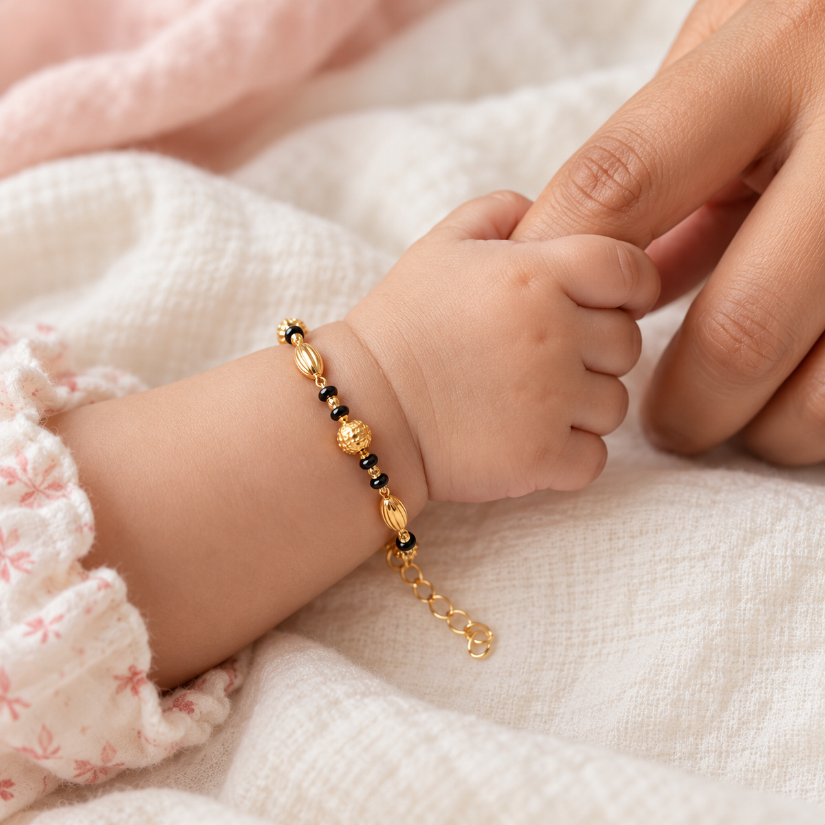 High Gold Crystal Elegant Black Beads Najariya Bracelet