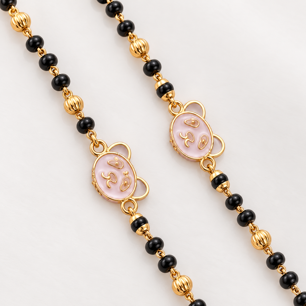 Fancy High Gold Crystal with Black Beads Najariya Bracelet