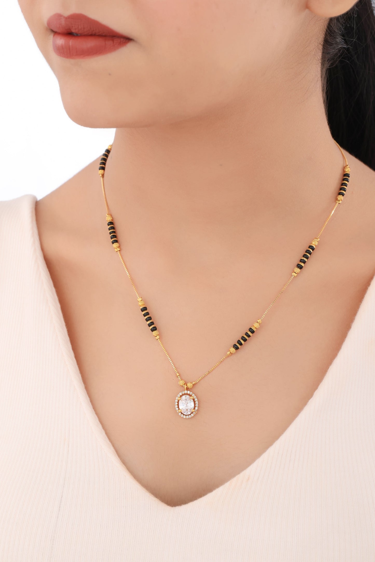 BUY 1 GET 1 FREE - High Gold Plated American Diamond fancy Mangalsutra
