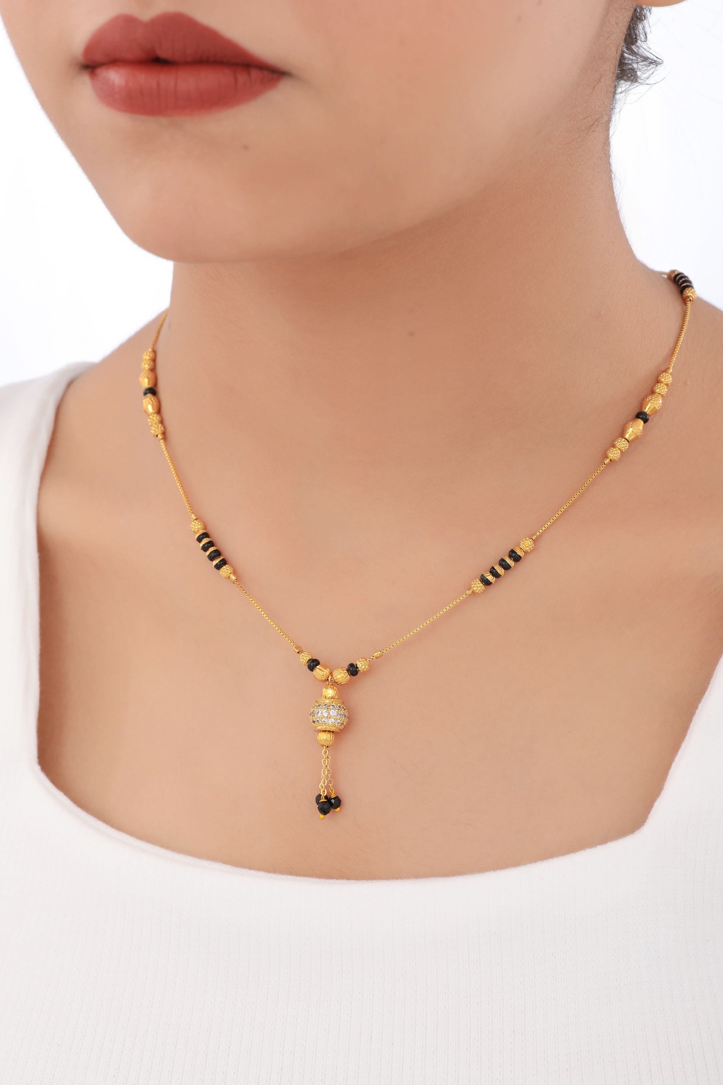 Buy 1 Get 1 Free American Diamond High Gold Plated Fancy Delicate Mangalsutra