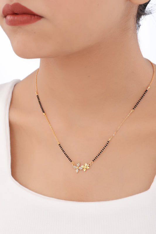 BUY 1 GET 1 FREE - American Diamond Gold Plated Fancy Mangalsutra