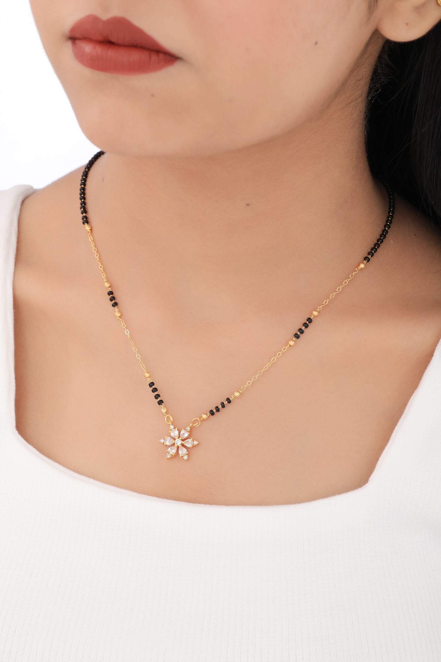 Buy 1 Get 1 Free - American Diamond Gold Plated Delicate Mangalsutra