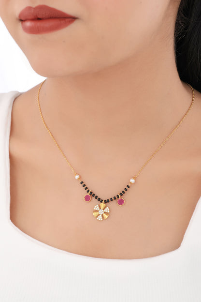 Buy 1 Get 1 Free American Diamond High Gold Plated Fancy Delicate Mangalsutra