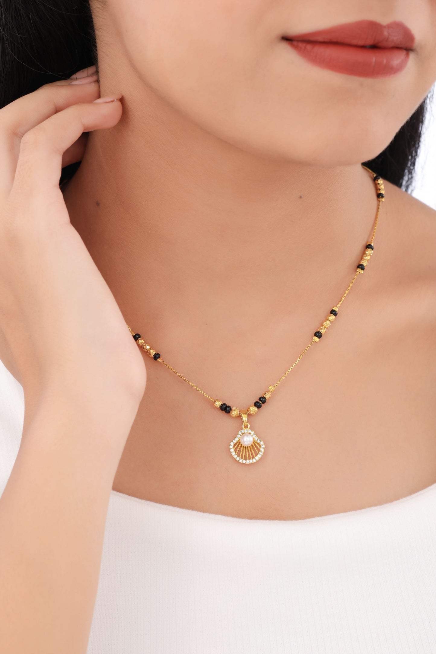 Buy 1 Get 1 Free - American Diamond Gold Plated Delicate Mangalsutra