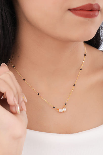 Buy 1 Get 1 Free - American Diamond Gold Plated Delicate Mangalsutra