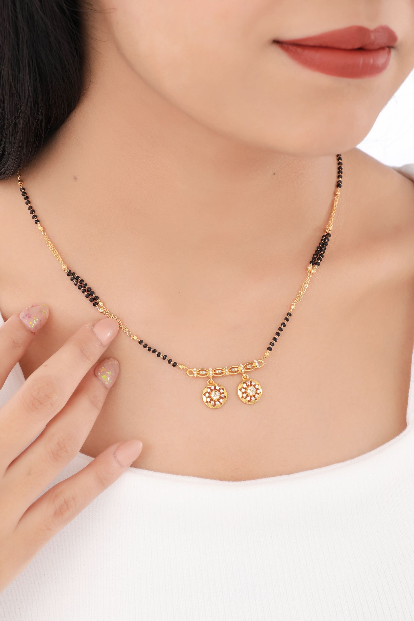 Buy 1 Get 1 Free - American Diamond Gold Plated Delicate Mangalsutra