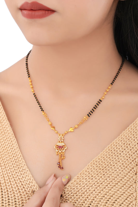BUY 1 GET 1 FREE- American Diamond High Gold Plated Fancy Delicate Mangalsutra