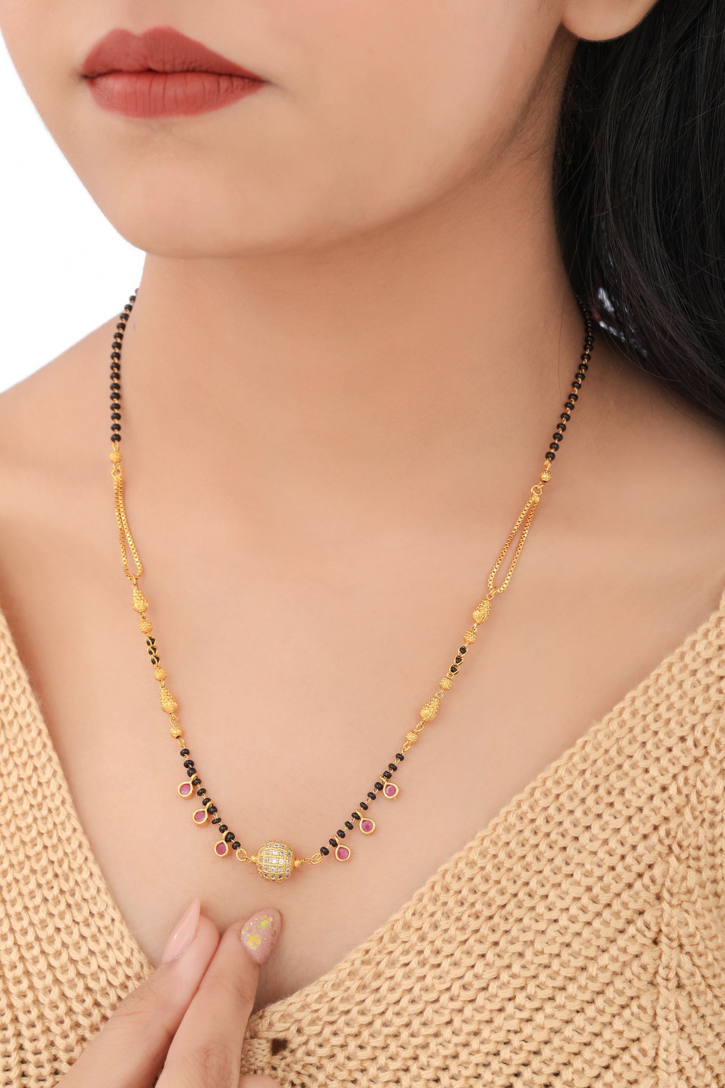 Buy 1 Get 1 Free - American Diamond High Gold Plated Delicate Mangalsutra