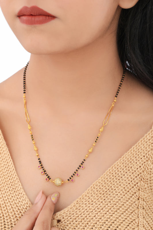 BUY 1 GET 1 FREE- American Diamond High Gold Plated Delicate Mangalsutra