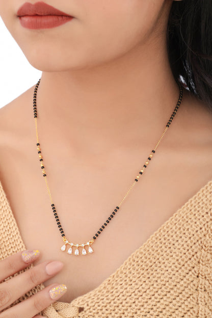 Buy 1 Get 1 Free - American Diamond High Gold Plated Delicate Mangalsutra