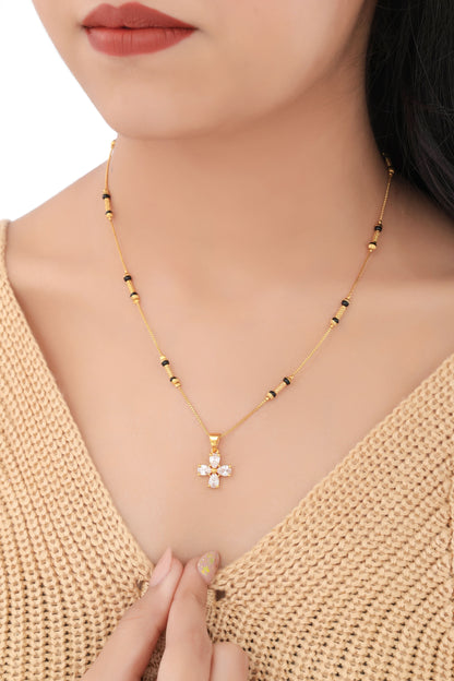 Buy 1 Get 1 Free - American Diamond High Gold Plated Fancy Chain Mangalsutra