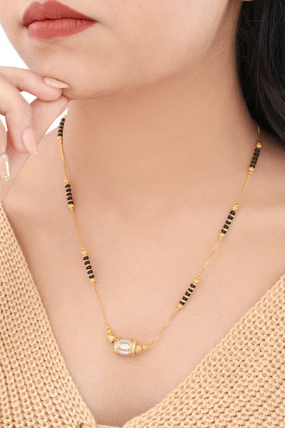 Buy 1 Get 1 Free - American Diamond Gold Plated Delicate Fancy Mangalsutra