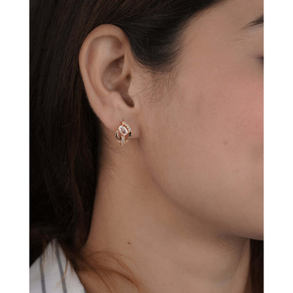 Buy 1 Get 1 Free -American Diamond rose gold fancy delicate Bali Earrings.. - Earrings - Belleza Jewels