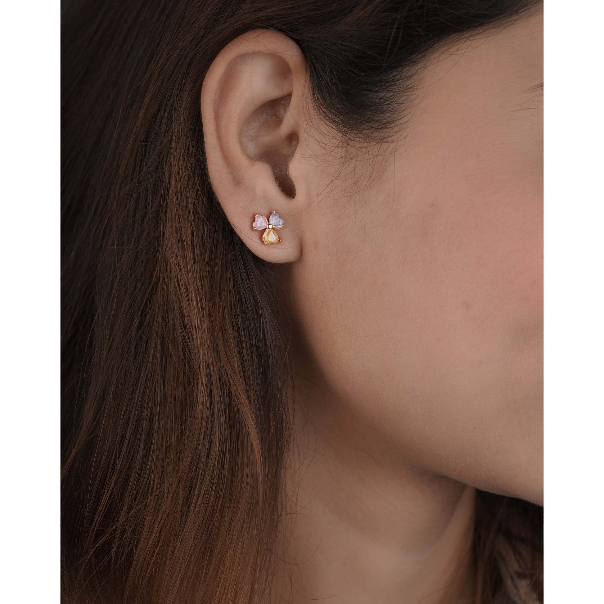 BUY 1 GET 1 FREE -Multi color Rose Gold fancy Earrings . - Earrings - Belleza Jewels