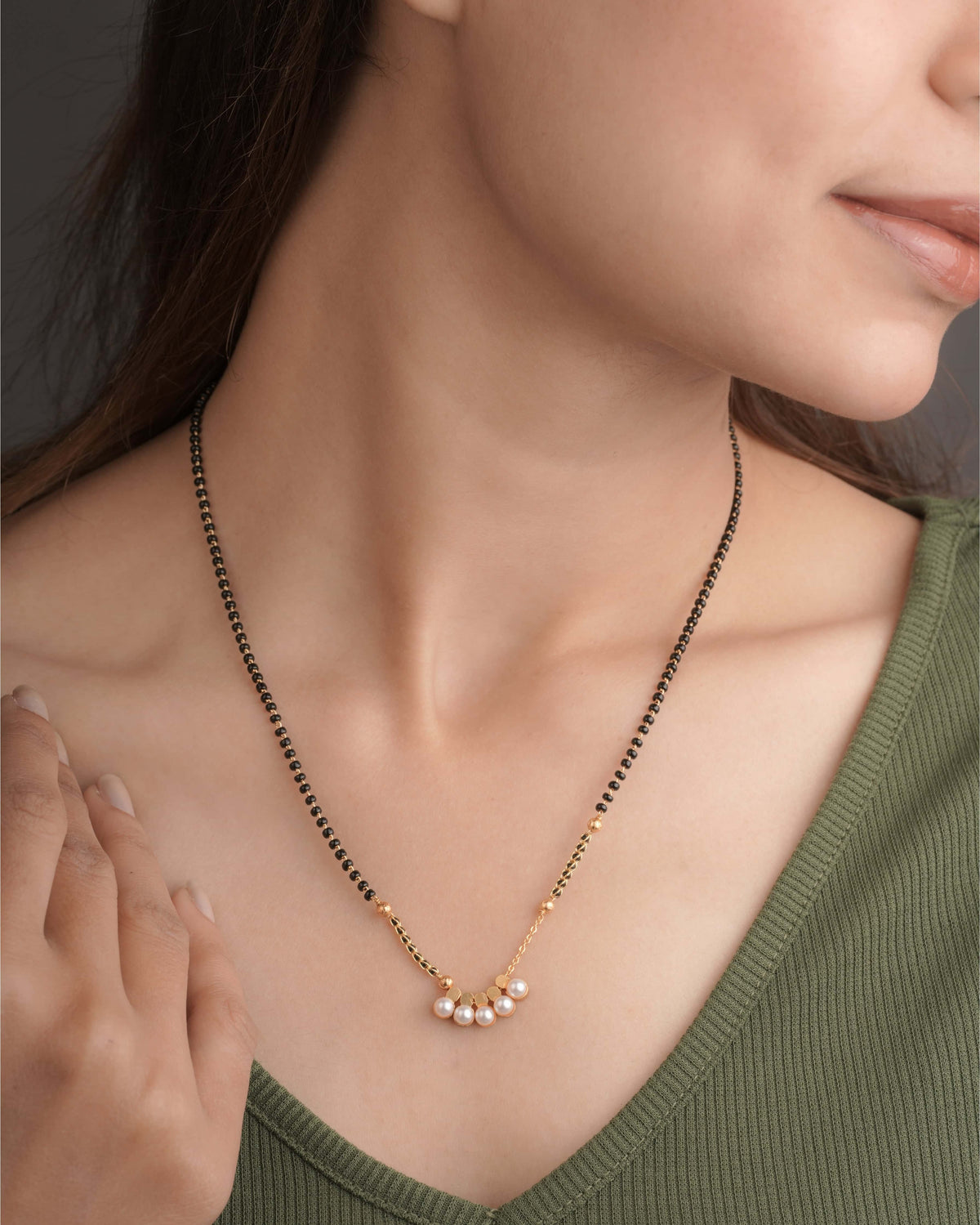 BUY 1 GET 1 Free- Matt Finished Exclusive Design Pearl Mangalsutra - Mangalsutra - Belleza Jewels