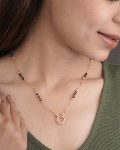 Buy 1 Get 1 Free American Diamond High Gold Plated Fancy Delicate Mangalsutra - Mangalsutra - Belleza Jewels