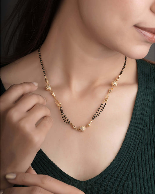 BUY 1 GET 1 FREE - American Diamond High Gold Fancy Mangalsutra - Mangalsutra - Belleza Jewels
