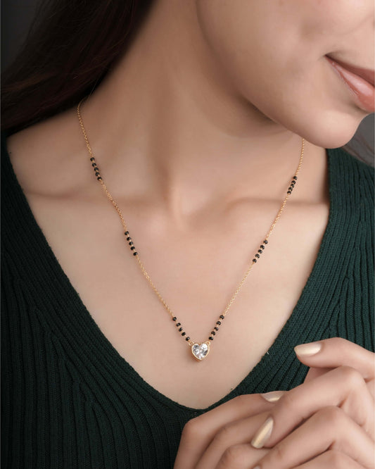 Buy 1 Get 1 Free American Diamond High Gold Plated Fancy Delicate Mangalsutra - Mangalsutra - Belleza Jewels