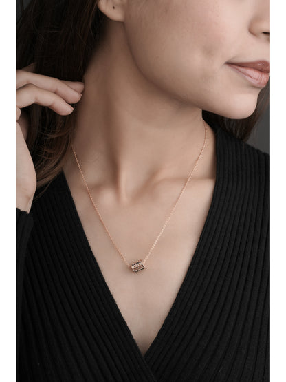 American DIamond Rose Gold Fancy Chain Pendant