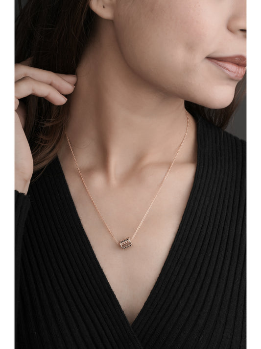 American DIamond Rose Gold Fancy Chain Pendant