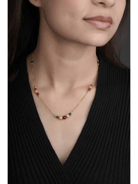 Fancy High Gold Plated Multiple Colour Chain Pendant