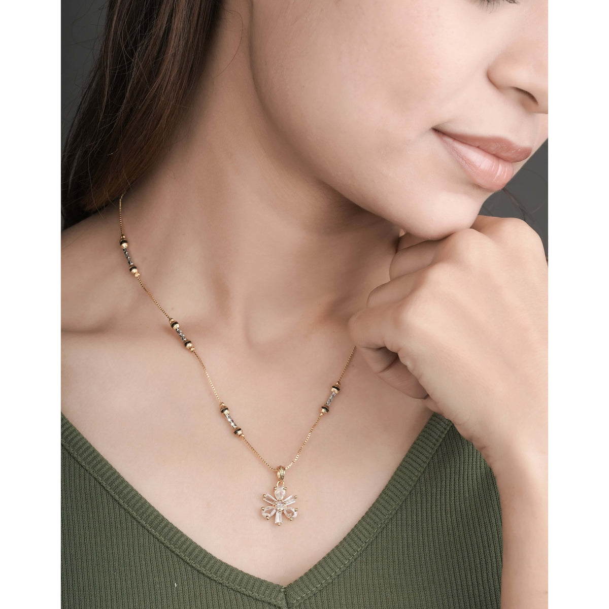 BUY 1 GET 1 FREE - American Diamond High gold plated fancy mangalsutra - Mangalsutra - Belleza Jewels