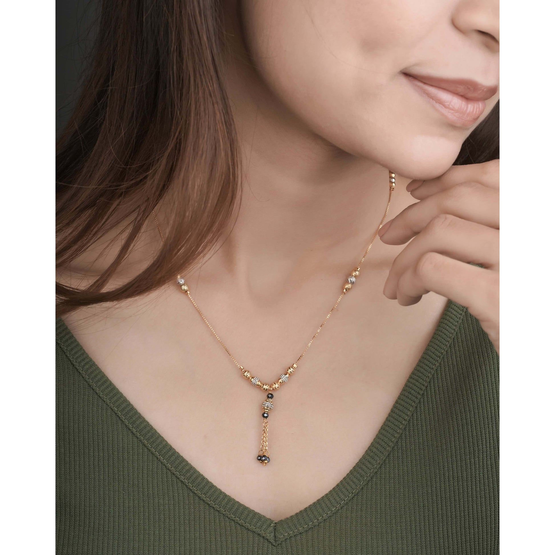 BUY 1 GET 1 Free- American Diamond fancy chain high gold Mangalsutra - Mangalsutra - Belleza Jewels