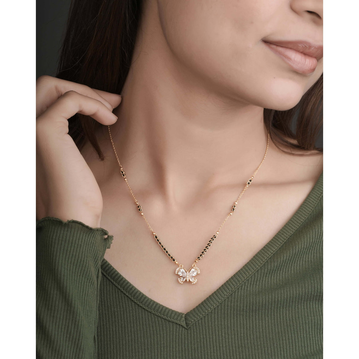BUY 1 GET 1 FREE - American Diamond high gold plated Delicate fancy Mangalsutra - Mangalsutra - Belleza Jewels