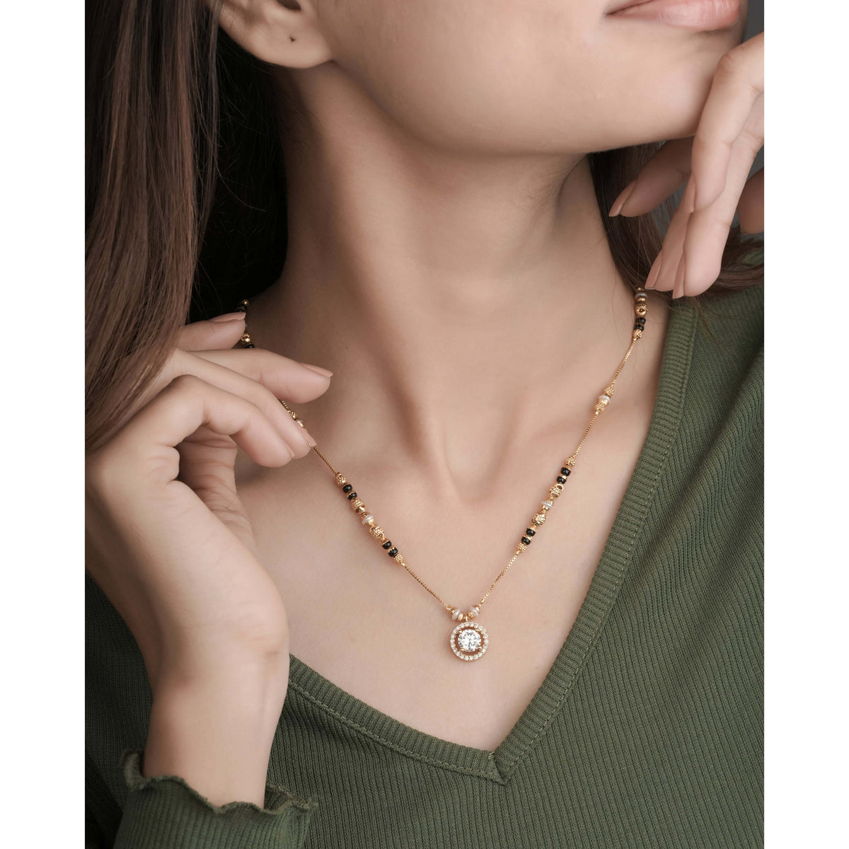BUY 1 GET 1 FREE - American Diamond high gold fancy Mangalsutra - Mangalsutra - Belleza Jewels