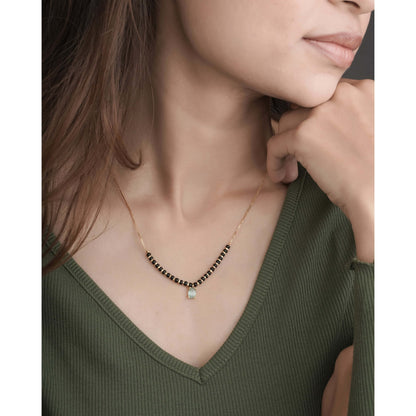 BUY 1 GET 1 FREE - American Diamond fancy chain delicate Mangalsutra - Mangalsutra - Belleza Jewels