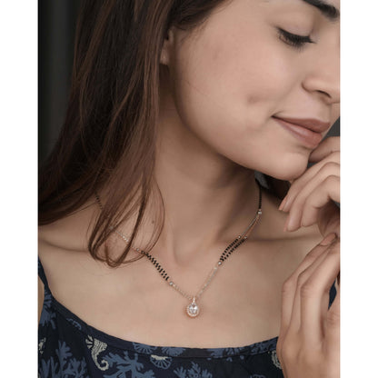 BUY 1 GET 1 FREE - American Diamond Rose Gold Delicate Fancy Mangalsutra - Mangalsutra - Belleza Jewels