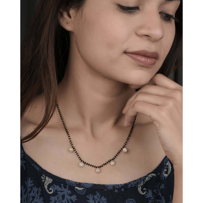 BUY 1 GET 1 FREE - American Diamond High Gold Plated Delicate Fancy Mangalsutra - Mangalsutra - Belleza Jewels