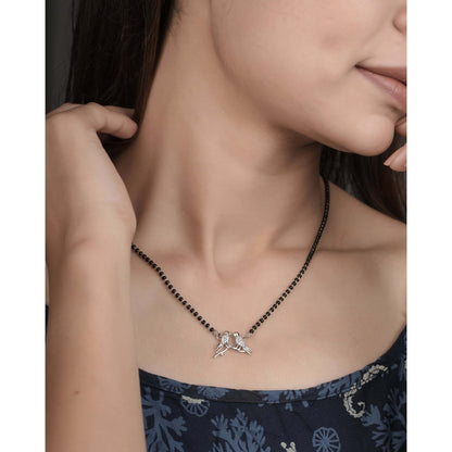 BUY 1 GET 1 FREE - American Diamond silver plated Fancy Mangalsutra - Mangalsutra - Belleza Jewels