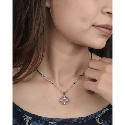 BUY 1 GET 1 FREE - American Diamond silver plated Fancy Mangalsutra - Mangalsutra - Belleza Jewels