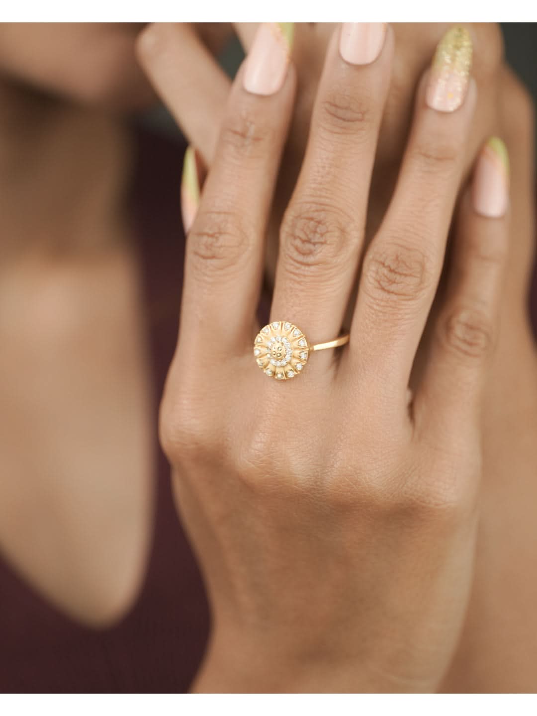 Fancy High Gold Plated Adjustable Ring