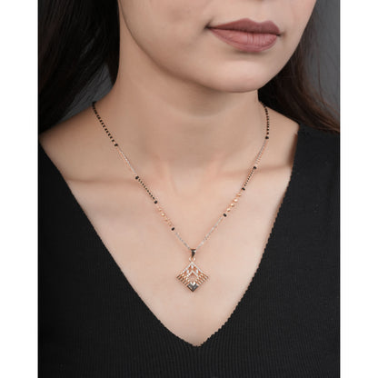 BUY 1 GET 1 FREE -American Diamond Rose Golden Plated  Delicate Fancy Mangalsutra