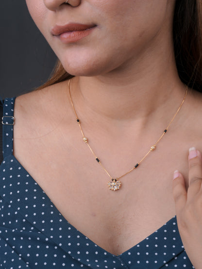 Buy 1 Get 1 Free - American Diamond Gold Delicate Fancy Mangalsutra