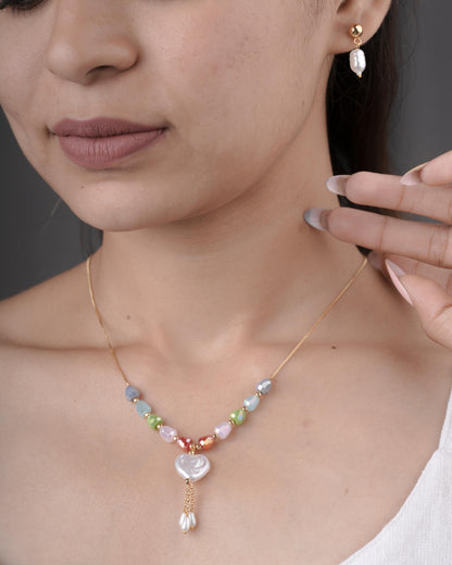 Fancy High Zgold Western Heart Shape Hanging Mala Set
