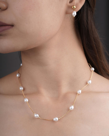 Fancy High Gold Western Pearl Mala Set