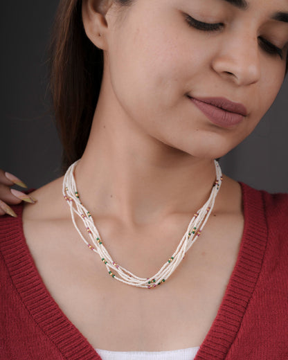 Multi Color 6 Line Fancy Western Mala Length 18 Inch